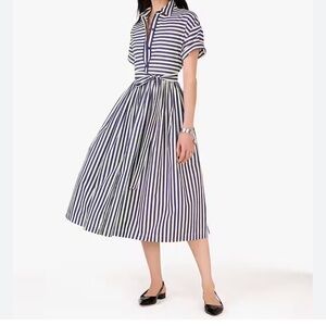 Kate Spade Striped Midi Shirt Dress Med